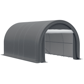 Outsunny 16' x 10' Carport, Heavy Duty Portable Garage / Storage Tent with Large Zippered Door, Anti-UV PE Canopy Cover for Car, Truck, Boat