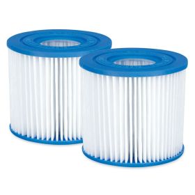 (4 pack) Type D Pool Filter Cartridge 2-Pack, White, Adults