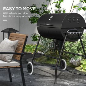 Barrel charcoal grill/grill with wheels