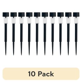 (10 pack) Solar Powered Black Classic Column LED Path Light and Landscape Light, 2 Lumens