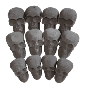 Ceramic Skulls for Fire Pit, Outdoor Fire Tables, 7pcs Reusable Spooky Imitated Human Skull Gas Log for Party, Bonfire,Campfires,Fireplaces, 3.1 (Style: 12pcs Mixed Size)