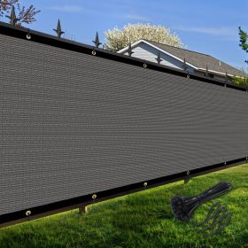 Artpuch Privacy Fence Screen Dark Grey Customized Outdoor Mesh Panels for Backyard, Balcony,Patio,Construction Site with Zip Ties (Color: Dark Grey, size: 5x15 ft)